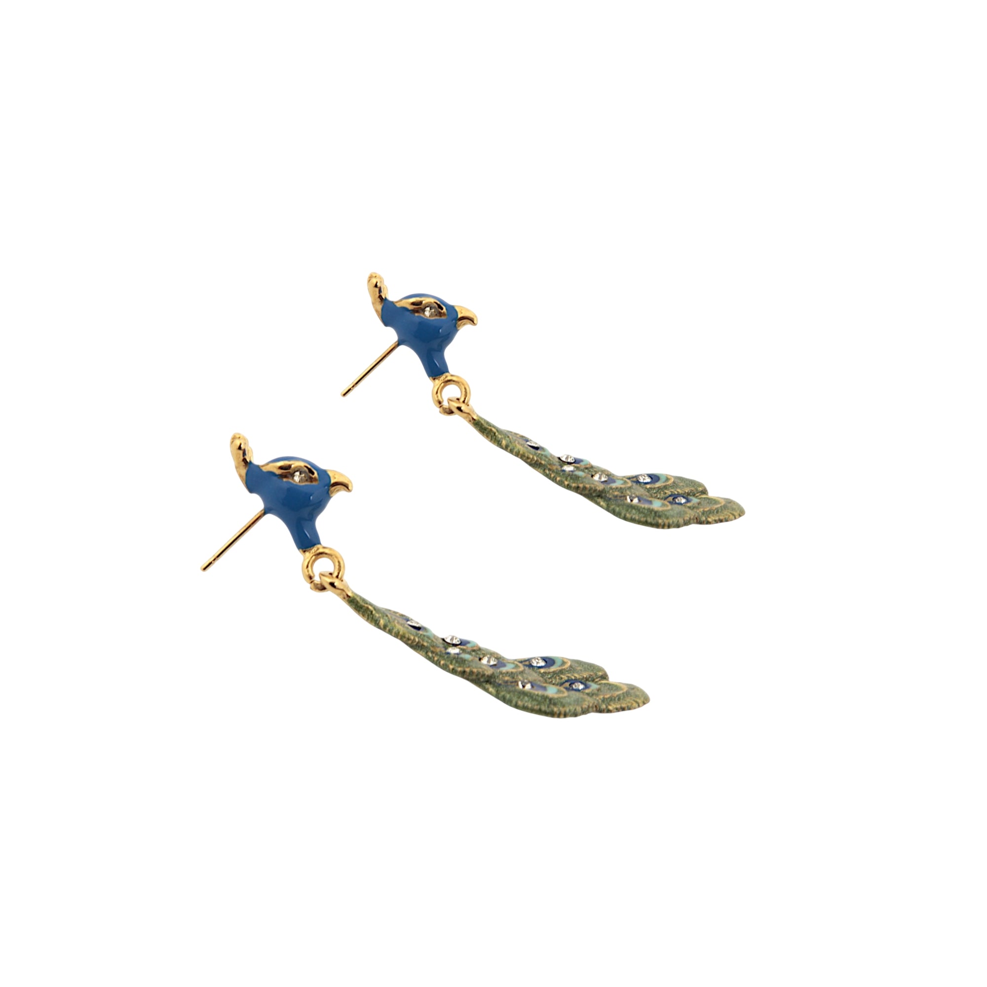 EARRINGS PEACOCK WHIT CRYSTALS