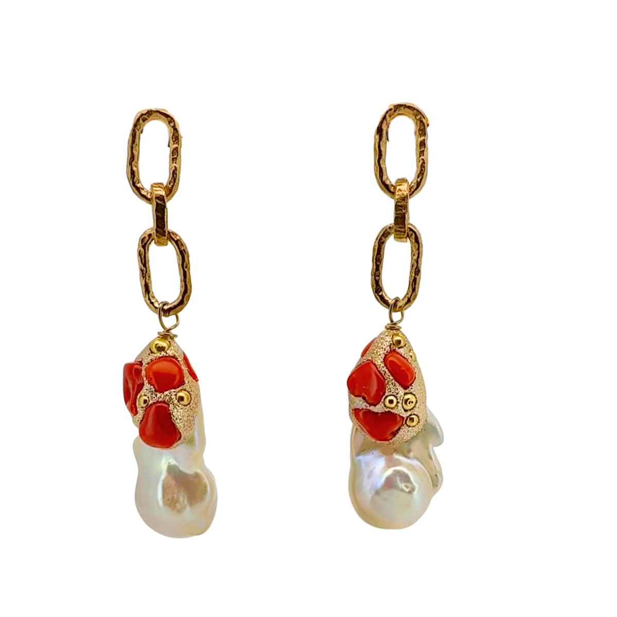 Exclusive Coral & Pearl Earrings
