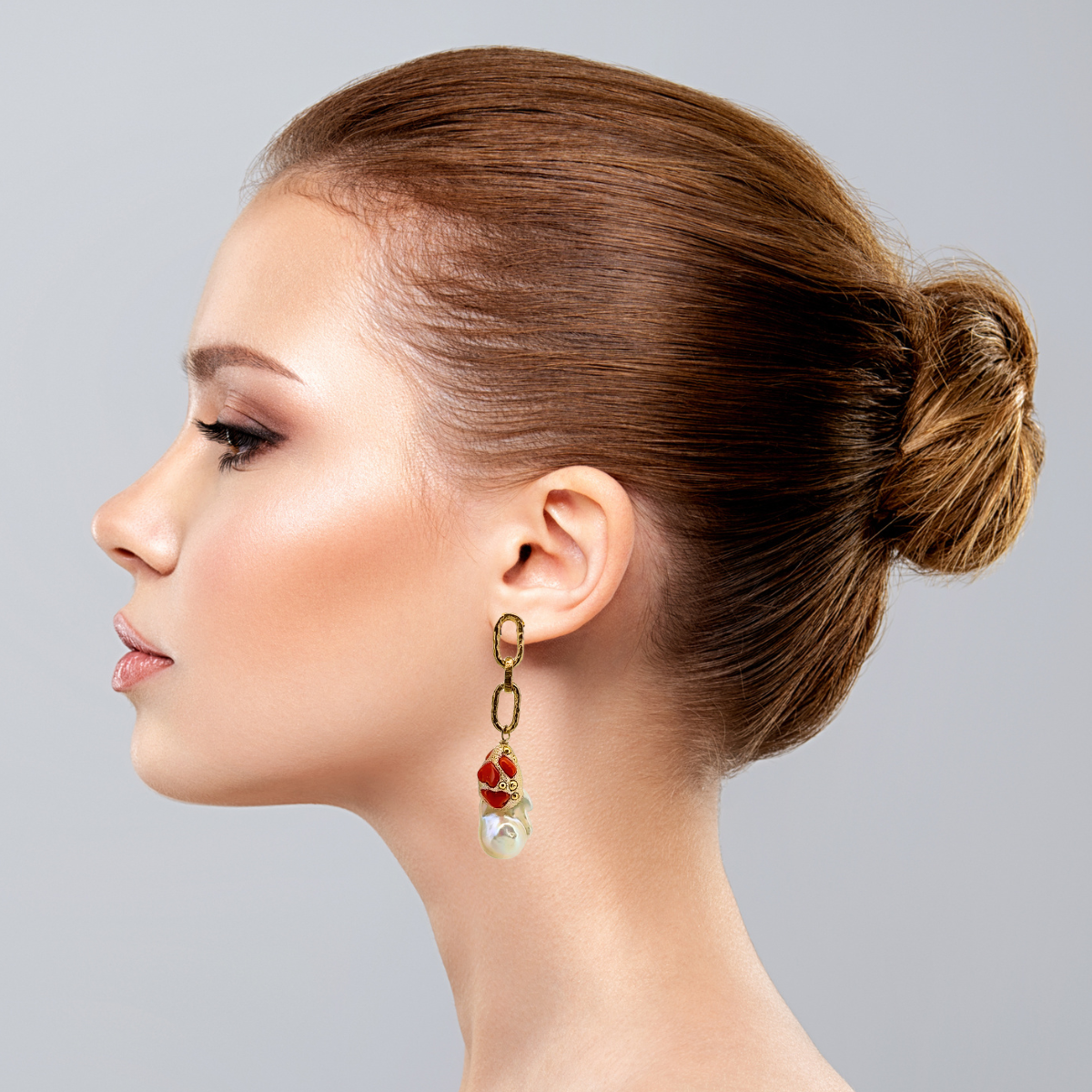 Exclusive Coral & Pearl Earrings