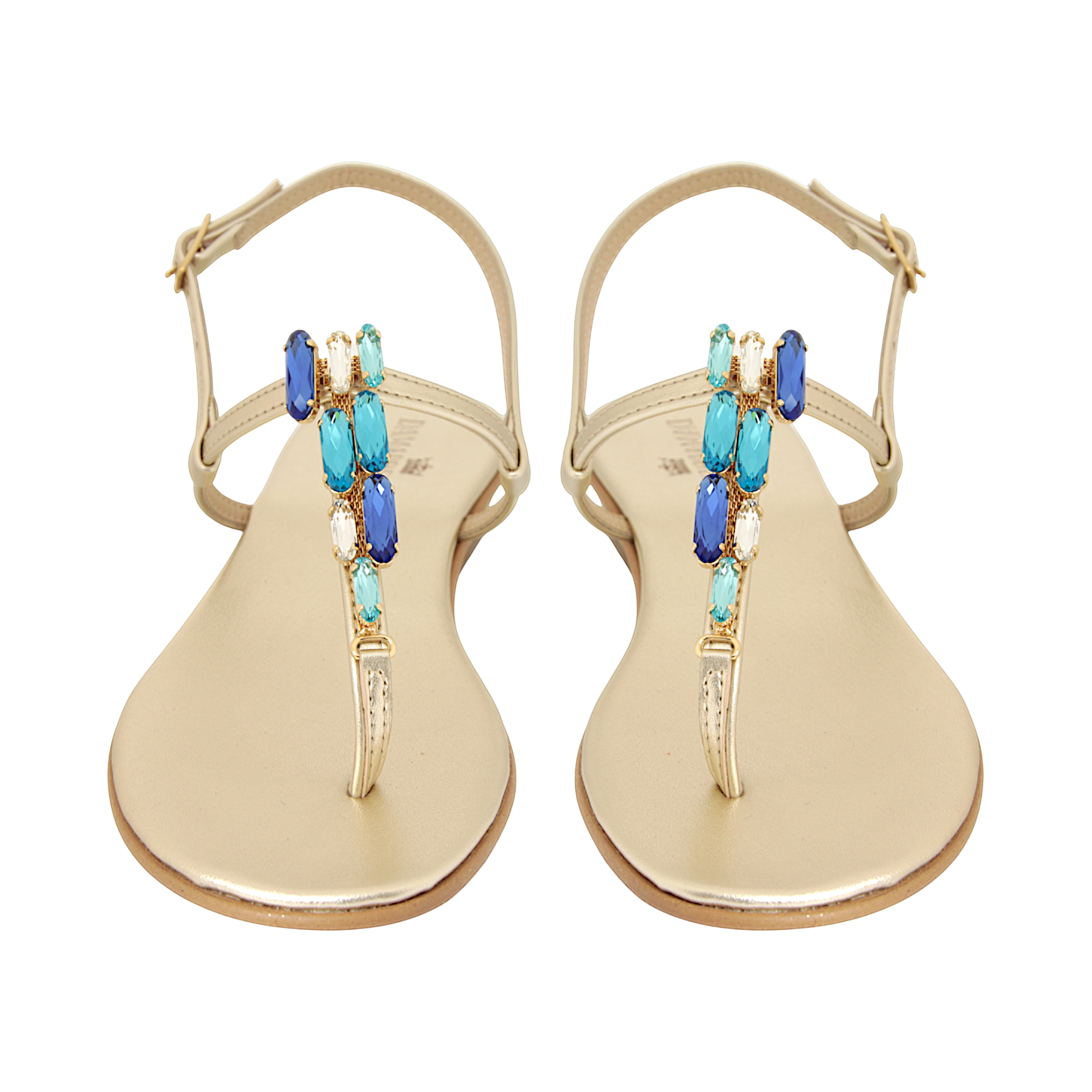 Selene Sapphire Jewel Sandal with sapphire blue and aqua embellishments handmade in Italy

Elegant jewel sandal with blue crystal details and refined feminine silhouette

Refined DAMAPREZIOSA sandal born in Sirmione with luminous sapphire-toned embellishments