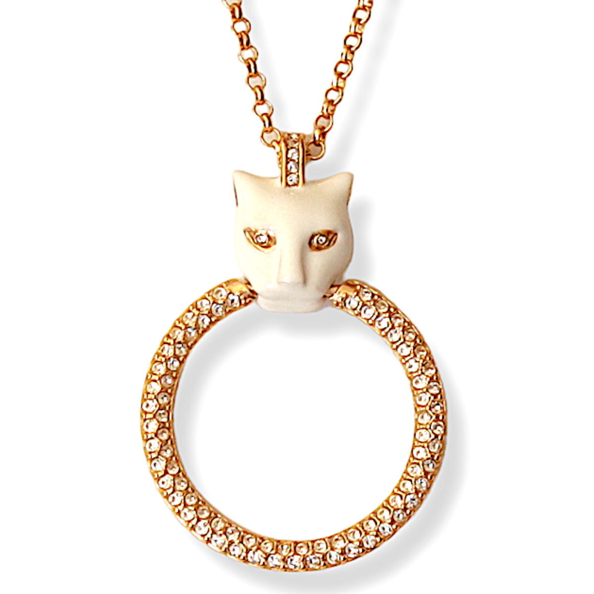 WHITE PANTHER NECKLACE L.