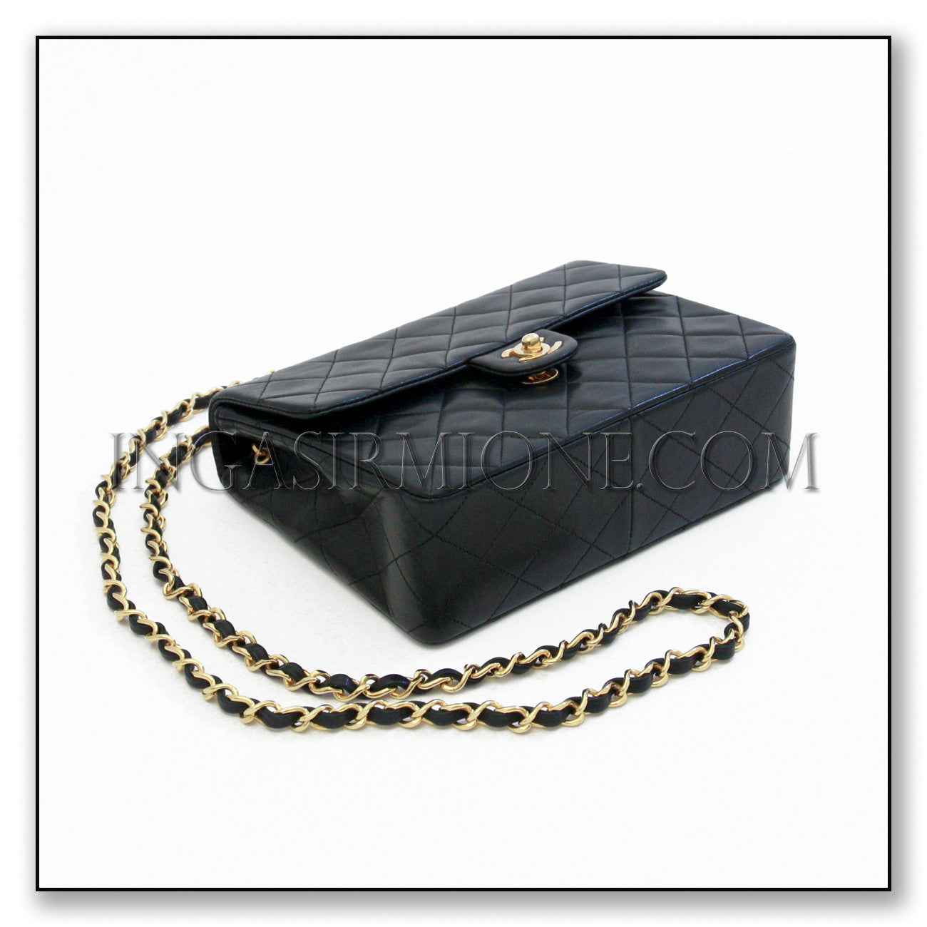 black quilted flap bag