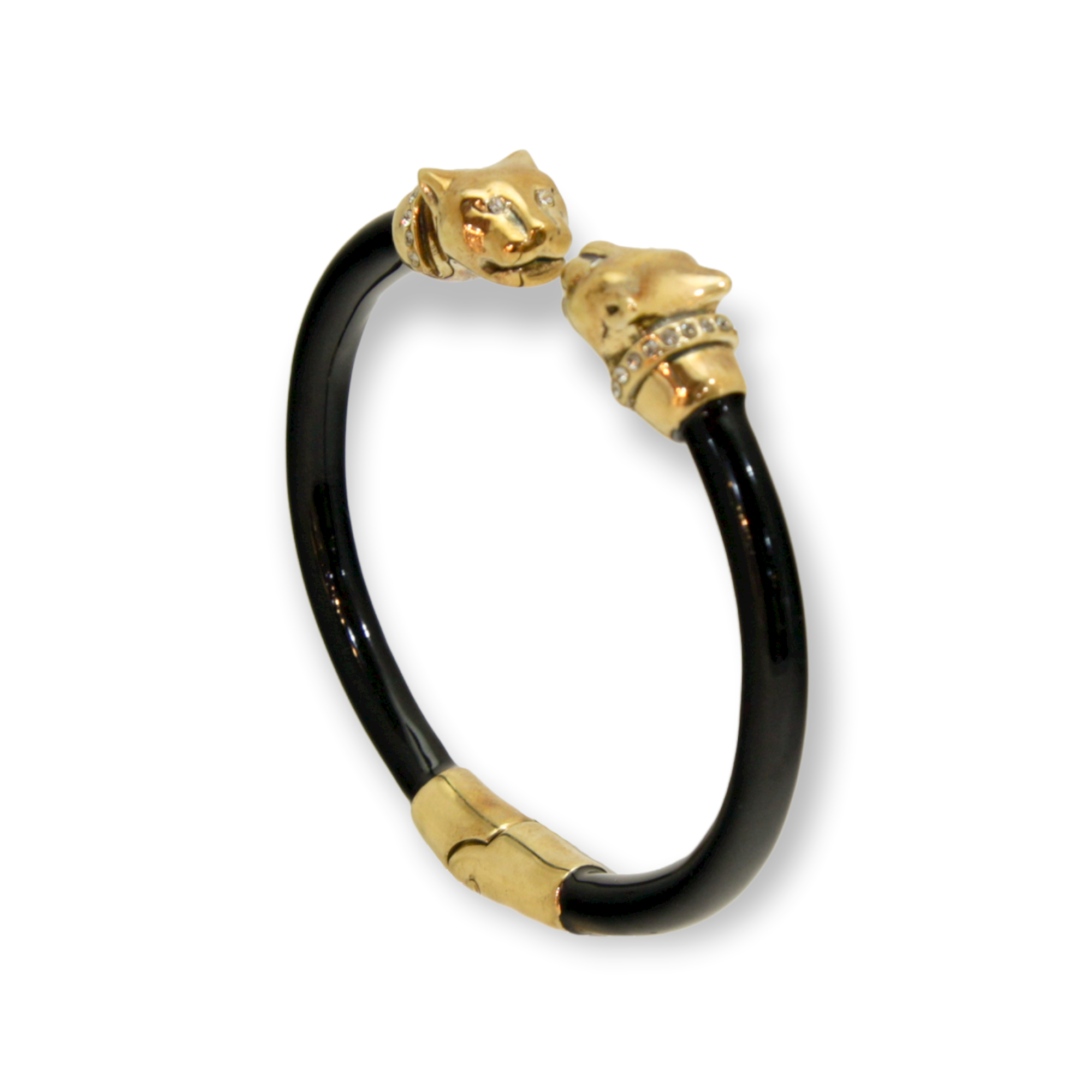 BRACCIALE PANTERA NERA TESTA ORO