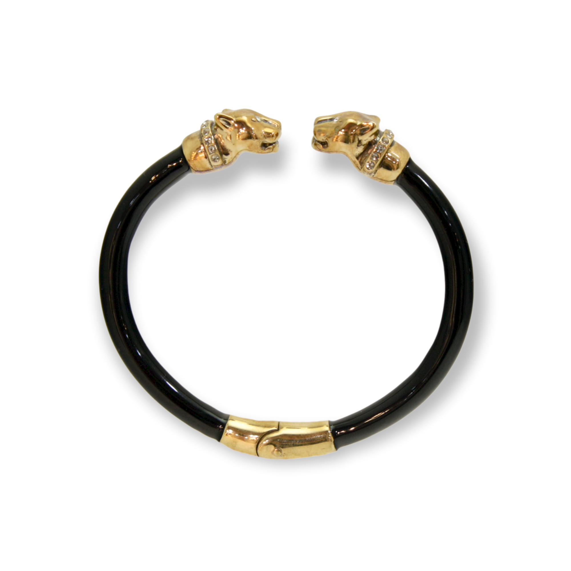 BRACCIALE PANTERA NERA TESTA ORO