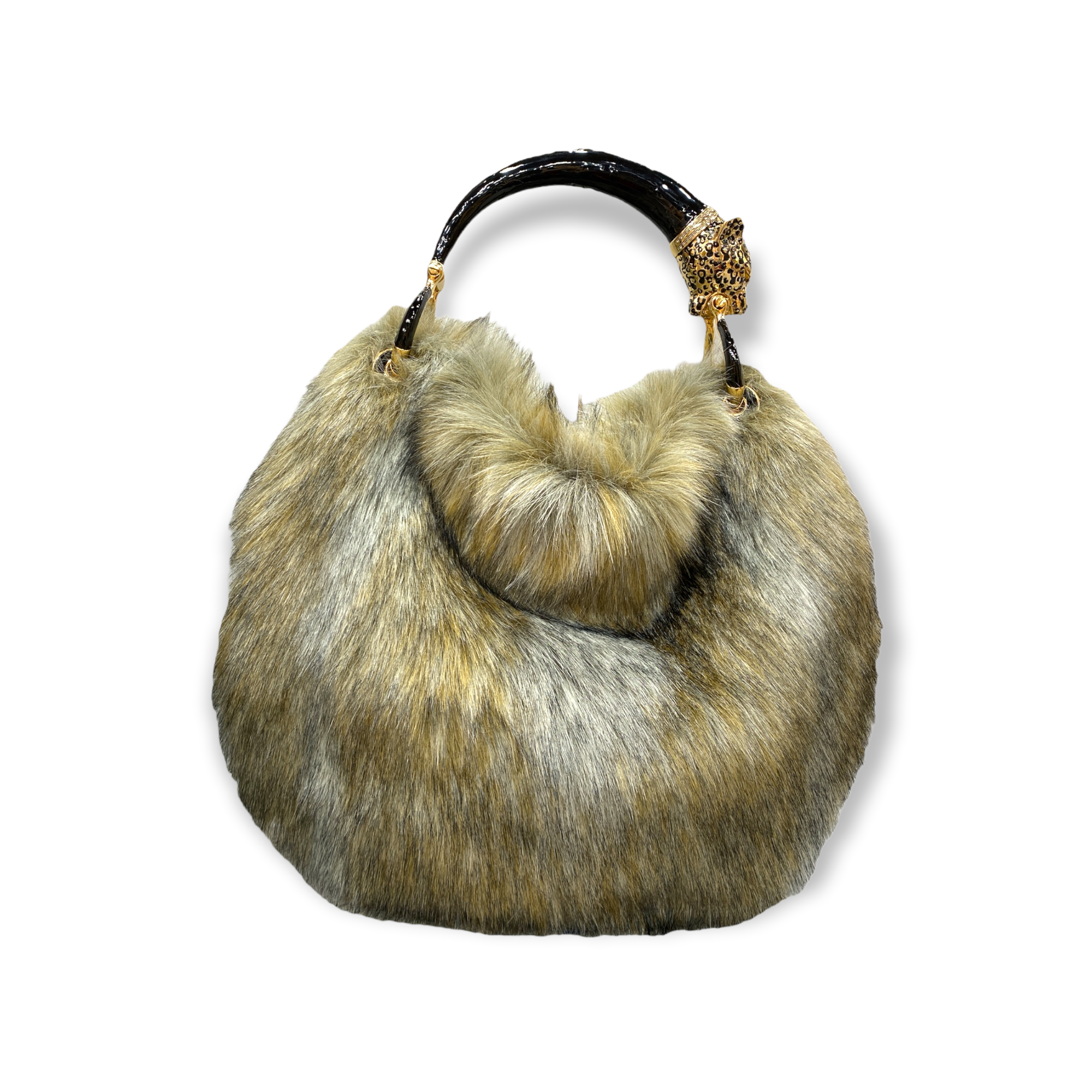 Precious handbag made in Italy in faux fur