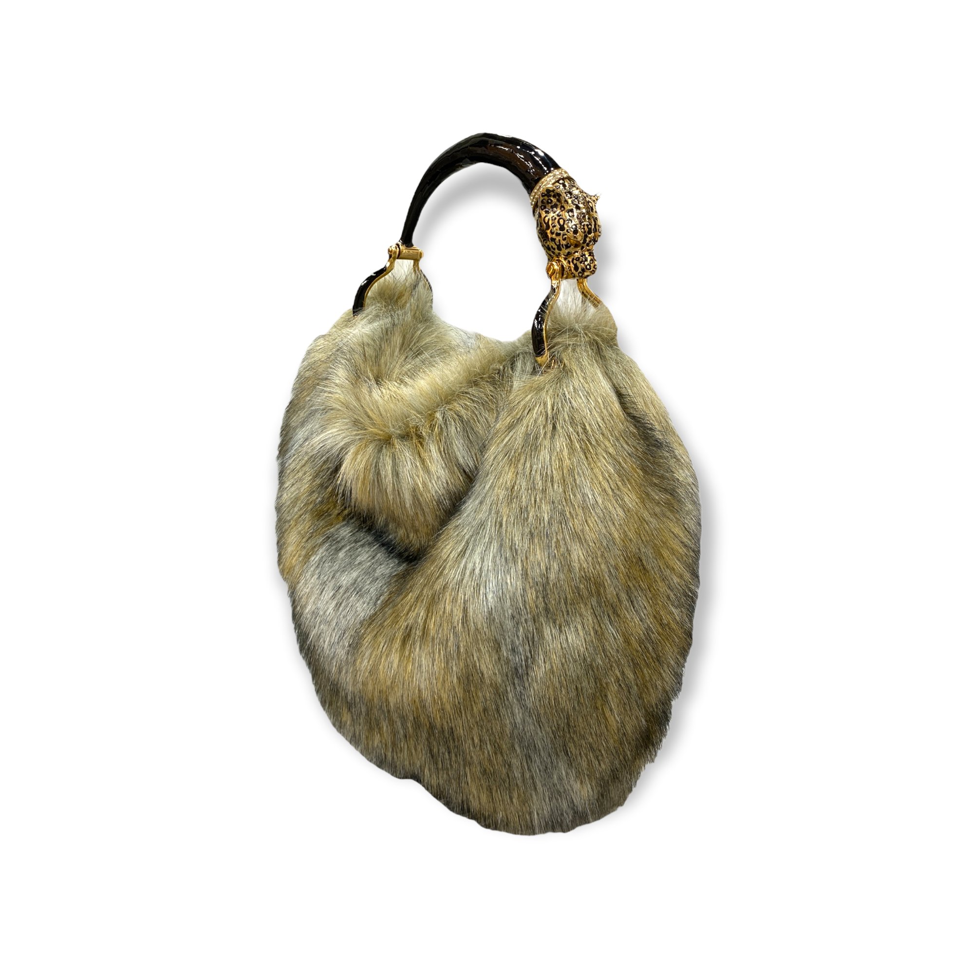 Precious handbag made in Italy in faux fur