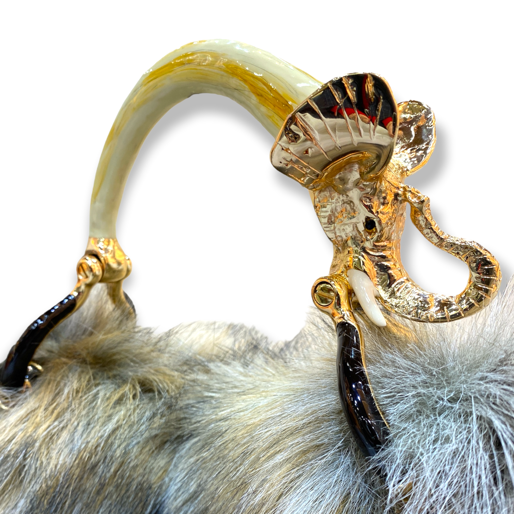 ELEPHANT SMALL BAG WITH FAUX FUR