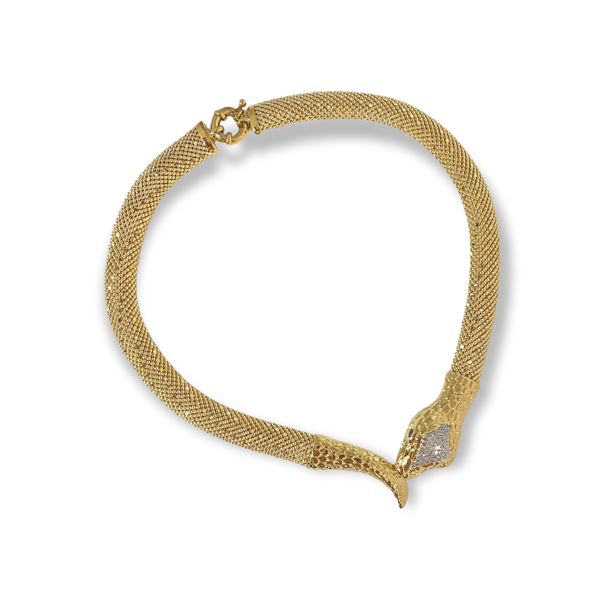 snake gold plated necklace