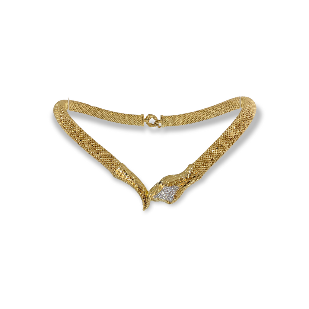 snake gold plated necklace