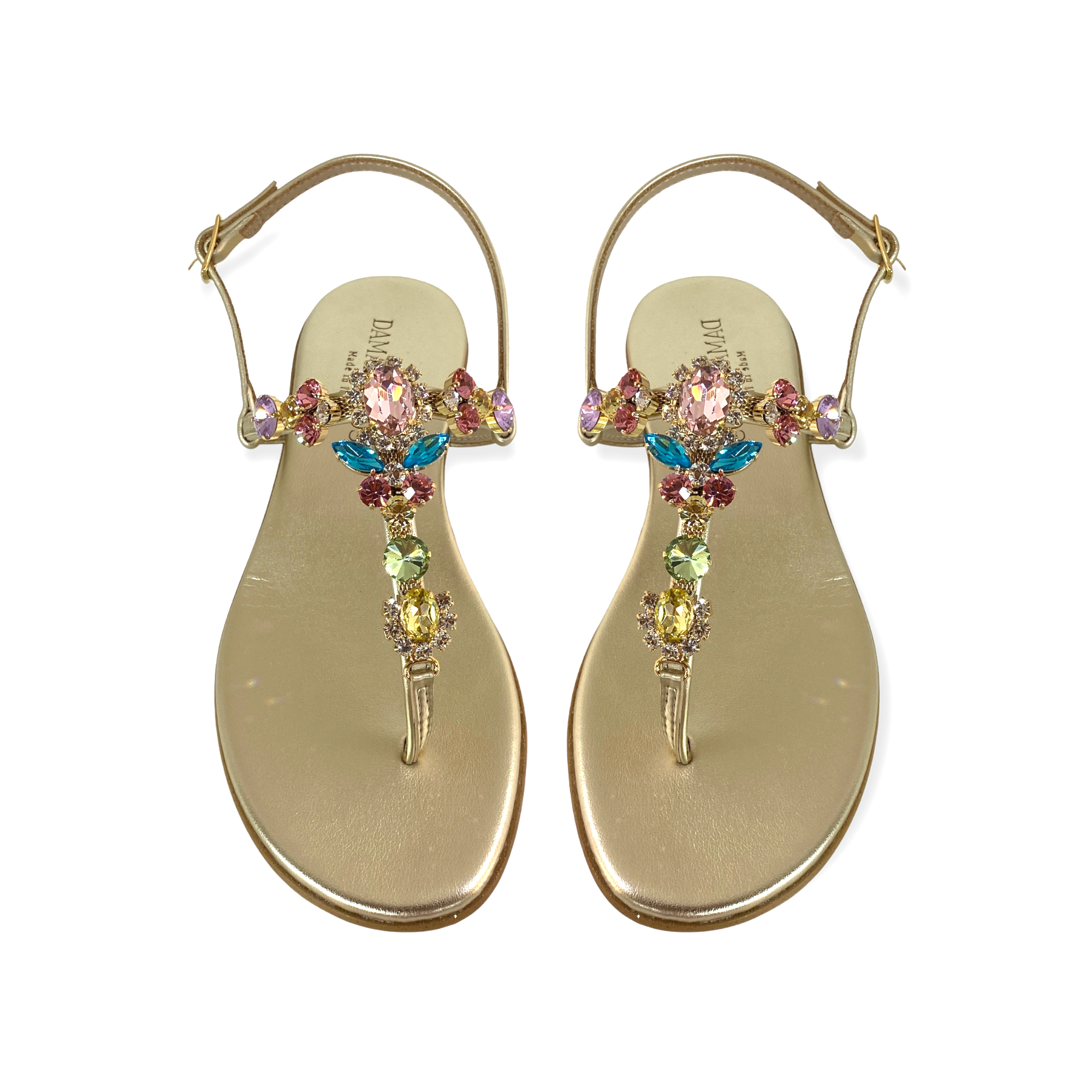 Lucrezia multicolor-crystal flat jewel sandal