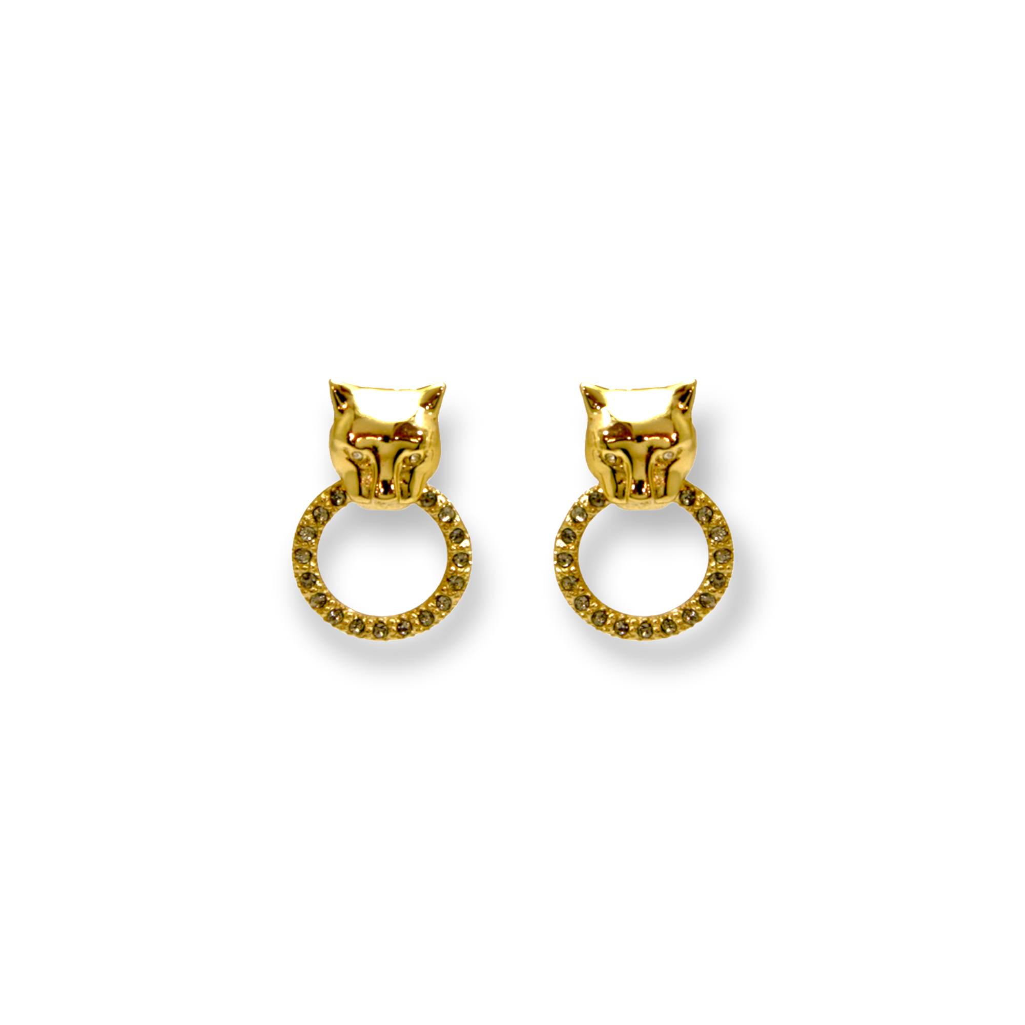 GOLD PANTHER EARRINGS MICRO