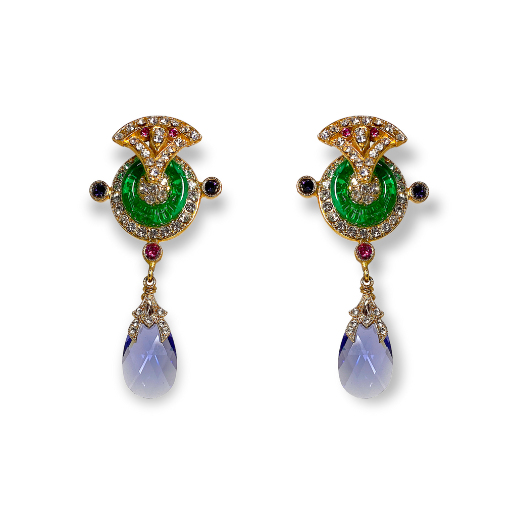 Carlo Zini  Precious Swarovski® crystals inspires the unique design of this extraordinary earrings 