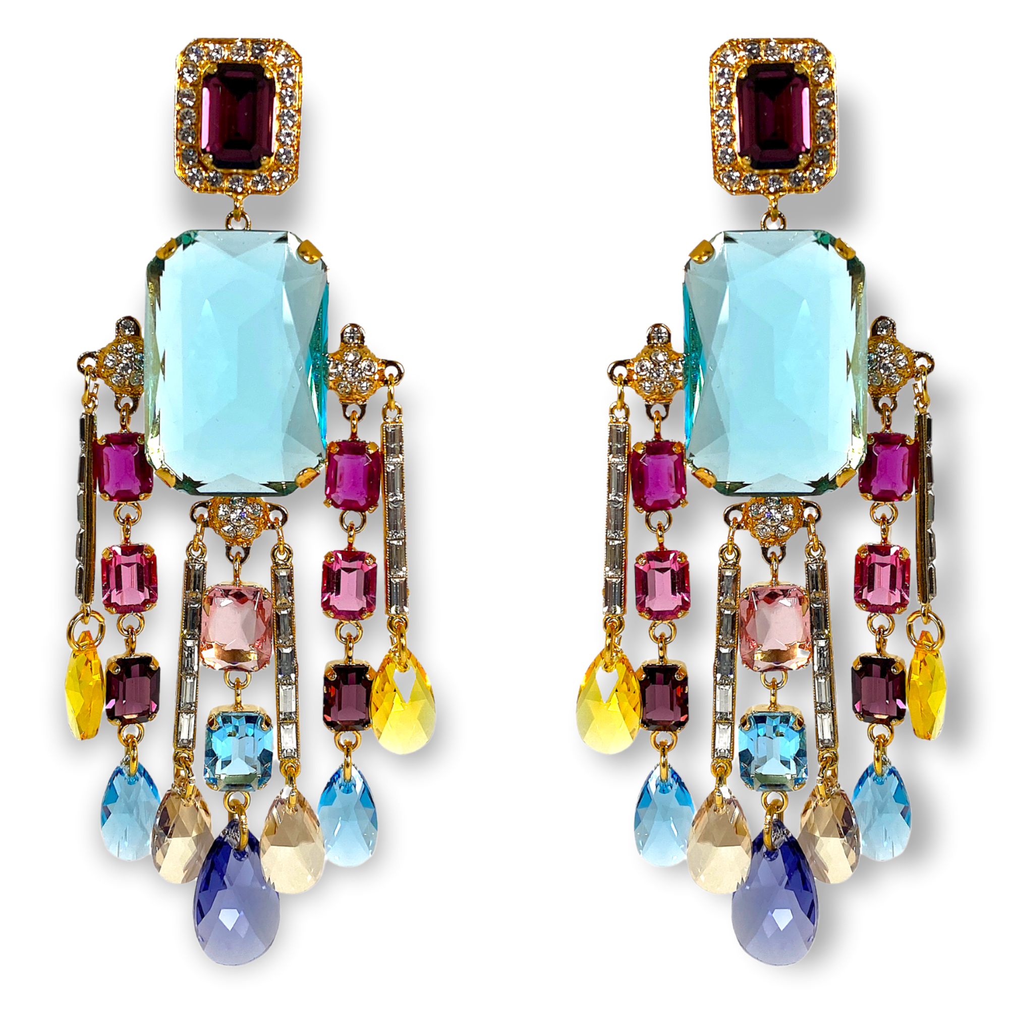 Carlo Zini  Precious Swarovski® crystals inspires the unique design of this extraordinary earrings 