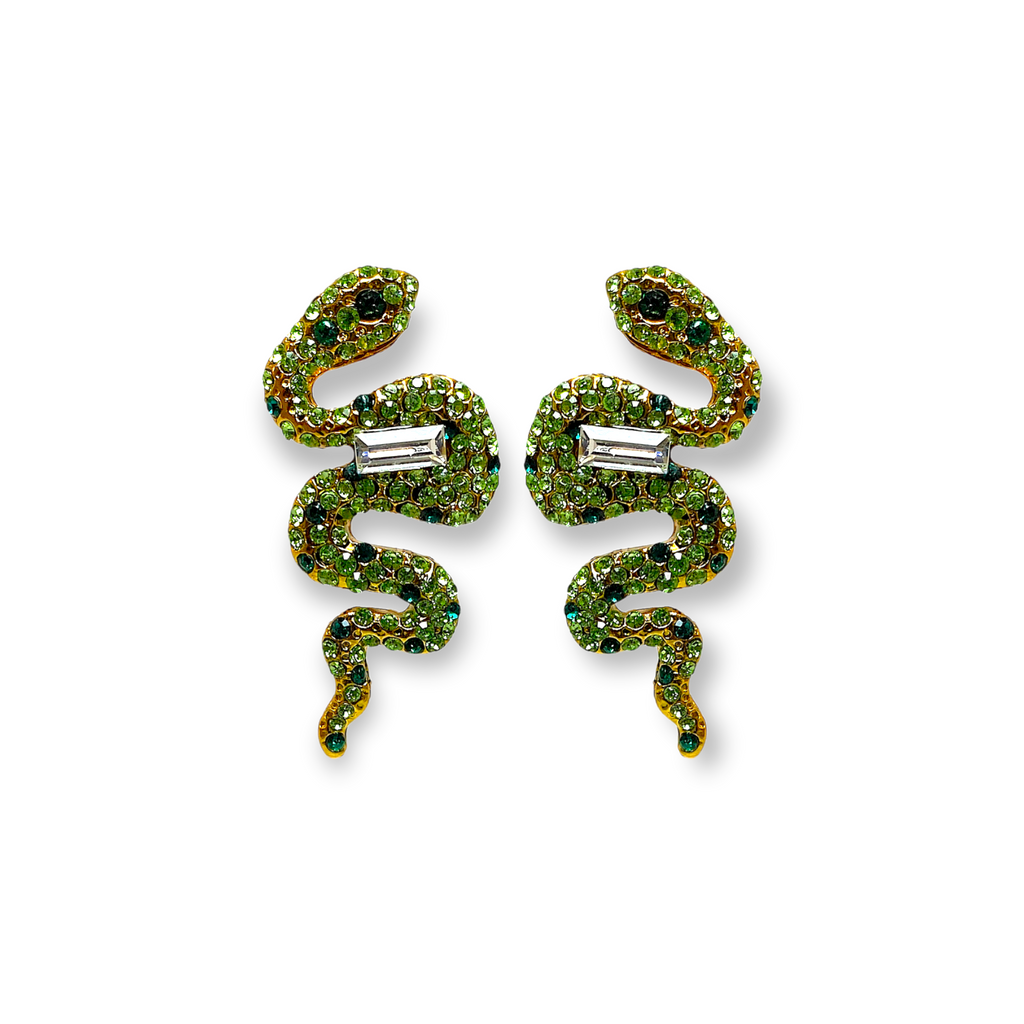Carlo Zini  Precious Swarovski® crystals inspires the unique design of this extraordinary snake  earrings 
