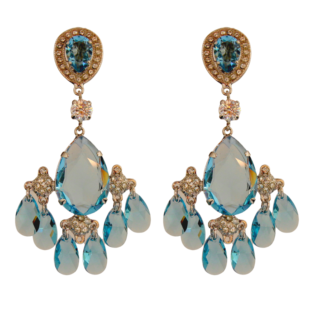 Made in Italy. Carlo Zini. Earrings sea theme Hypoallergenic rhodium plated in 18 KT gold and multicolor enamels elegant construction in swarovski crystals, pearls and multicolored resins 100% handmade in Italy