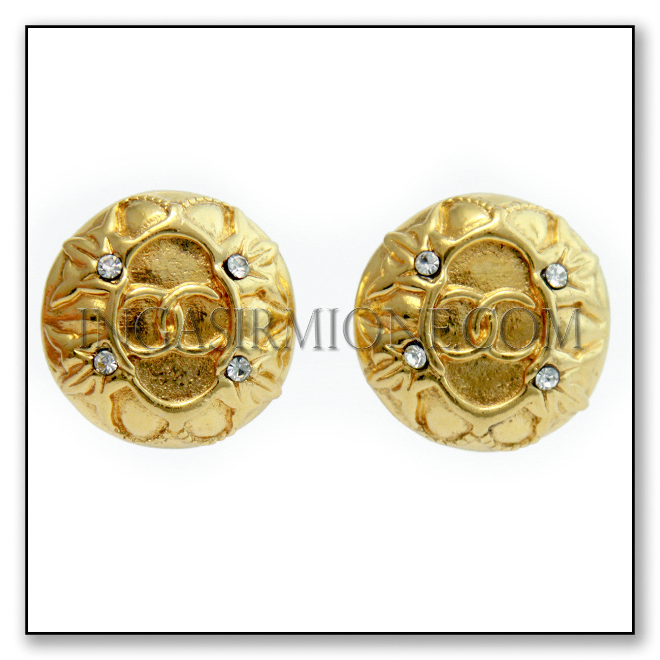 CHANEL GOLD ROUND  EARRINGS